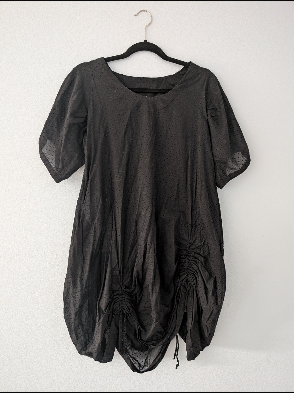 Black Swiss Dot Bubble Dress